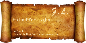 Felhoffer Lajos névjegykártya