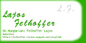 lajos felhoffer business card